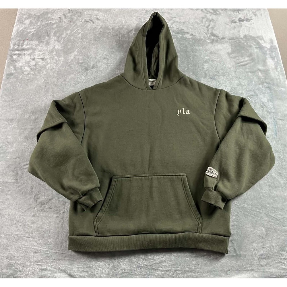 Youngla Urban Layer Hoodie Womens Medium Green Oversized Heavyweight Streetwear